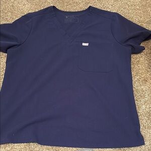 Figs Blue Short Sleeve Tee Minimalist Design